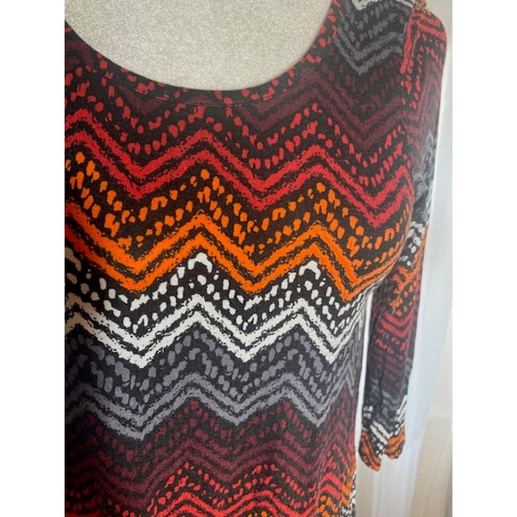 Cupio Size Small Women's Blouse Crew‎ Neck w/ 3/4 Sleeves Multicolor - Picture 2 of 5